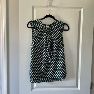 Merona Green Polka Dot Blouse